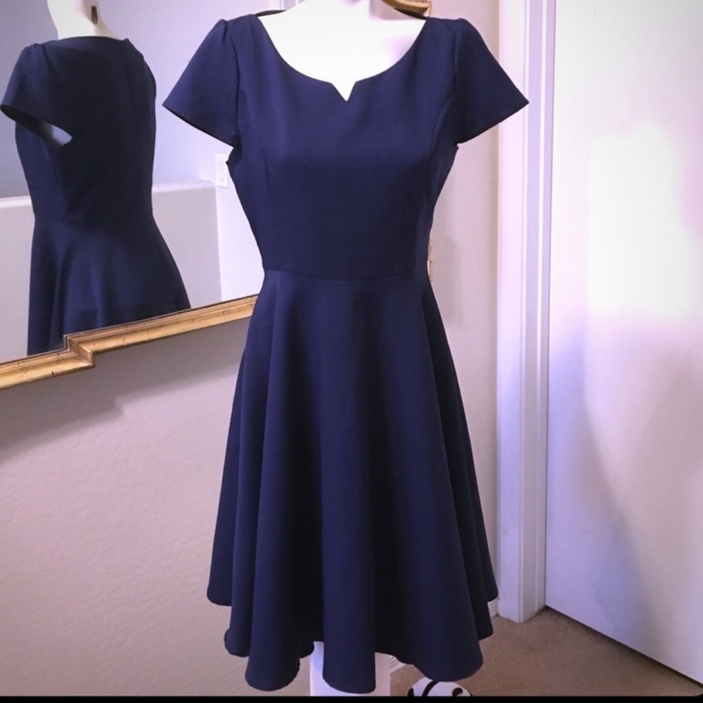 Vintage cut navy blue ModCloth dress